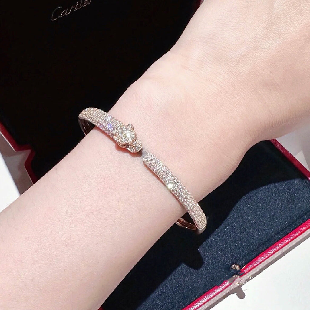 [Blue Tears Jewelry]PANTHERE FULL DIAMOND OPEN BRACELET