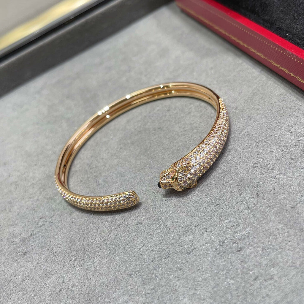 [Blue Tears Jewelry]PANTHERE FULL DIAMOND OPEN BRACELET