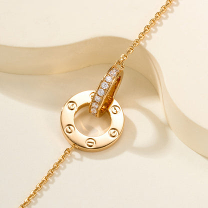 [Blue Tears Jewelry]LOVE DOUBLE RING FULL DIAMOND BRACELET