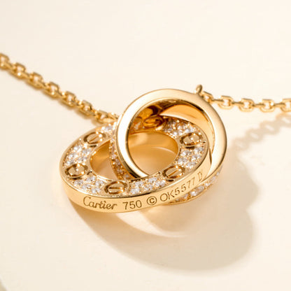 [Blue Tears Jewelry]LOVE DOUBLE RING FULL DIAMOND BRACELET
