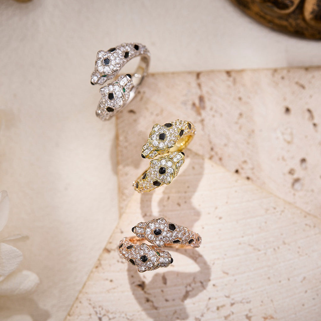 [Blue Tears Jewelry]PANTHERE DOUBLE HEADED FULL DIAMOND  RING