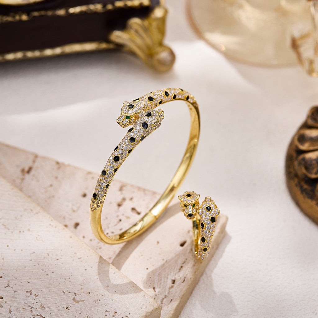 [Blue Tears Jewelry]PANTHERE DOUBLE HEADED FULL DIAMOND  RING