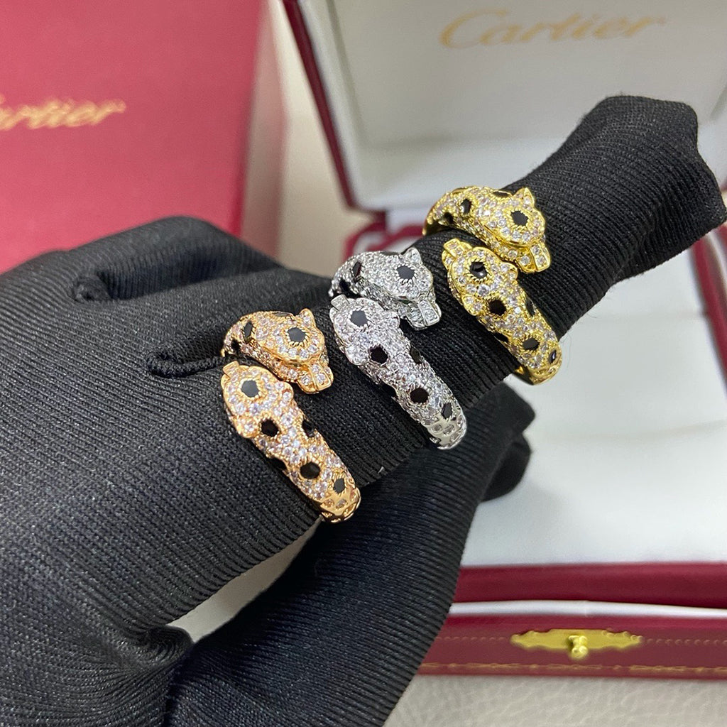 [Blue Tears Jewelry]PANTHERE DOUBLE HEADED FULL DIAMOND  RING