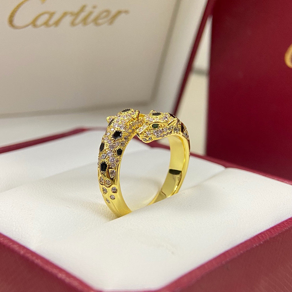 [Blue Tears Jewelry]PANTHERE DOUBLE HEADED FULL DIAMOND  RING