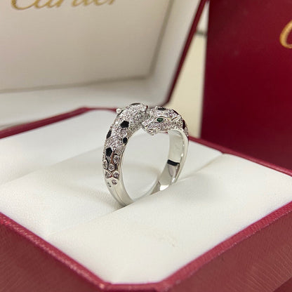 [Blue Tears Jewelry]PANTHERE DOUBLE HEADED FULL DIAMOND  RING