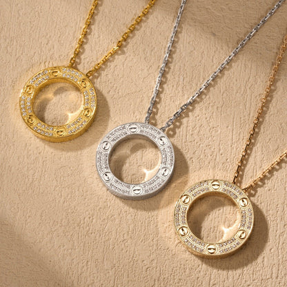 [Blue Tears Jewelry]LOVE NECKLACE 16MM  FULL DIAMOND