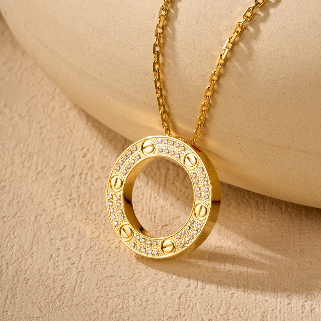 [Blue Tears Jewelry]LOVE NECKLACE 16MM  FULL DIAMOND
