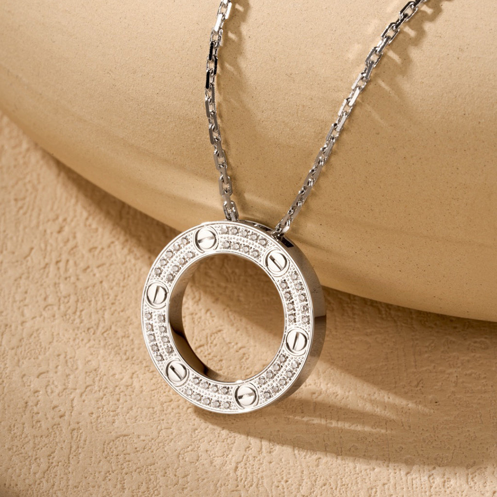[Blue Tears Jewelry]LOVE NECKLACE 16MM  FULL DIAMOND