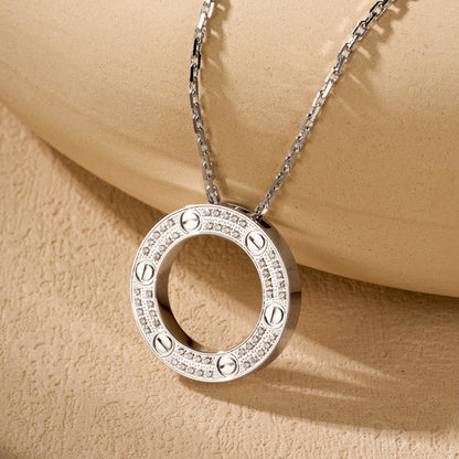 [Blue Tears Jewelry]LOVE NECKLACE 16MM  FULL DIAMOND