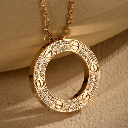 [Blue Tears Jewelry]LOVE NECKLACE 16MM  FULL DIAMOND