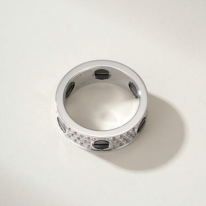 [Blue Tears Jewelry]LOVE RING 5.5MM DIAMONDS PAVED CERAMIC