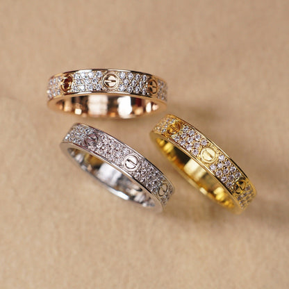 [Blue Tears Jewelry]LOVE RING 4.0MM DIAMOND PAVED