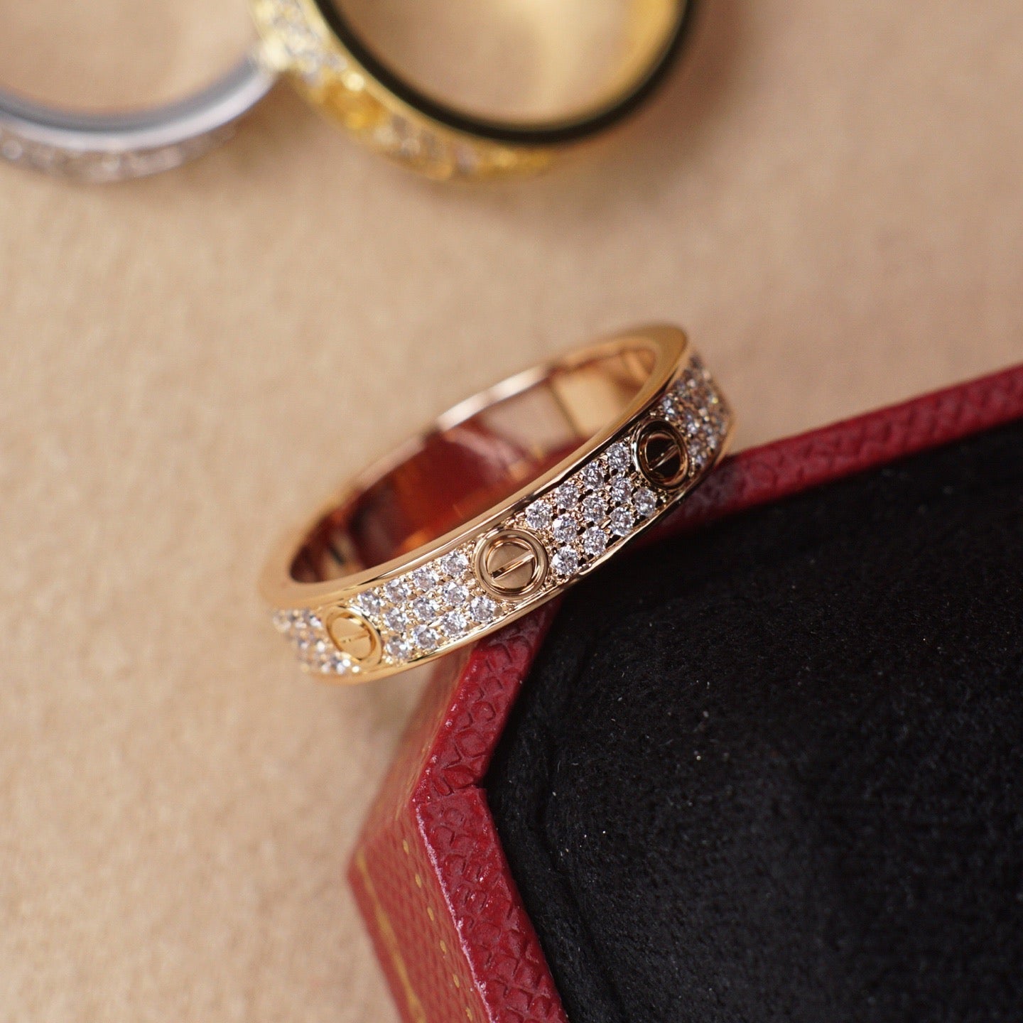 [Blue Tears Jewelry]LOVE RING 4.0MM DIAMOND PAVED