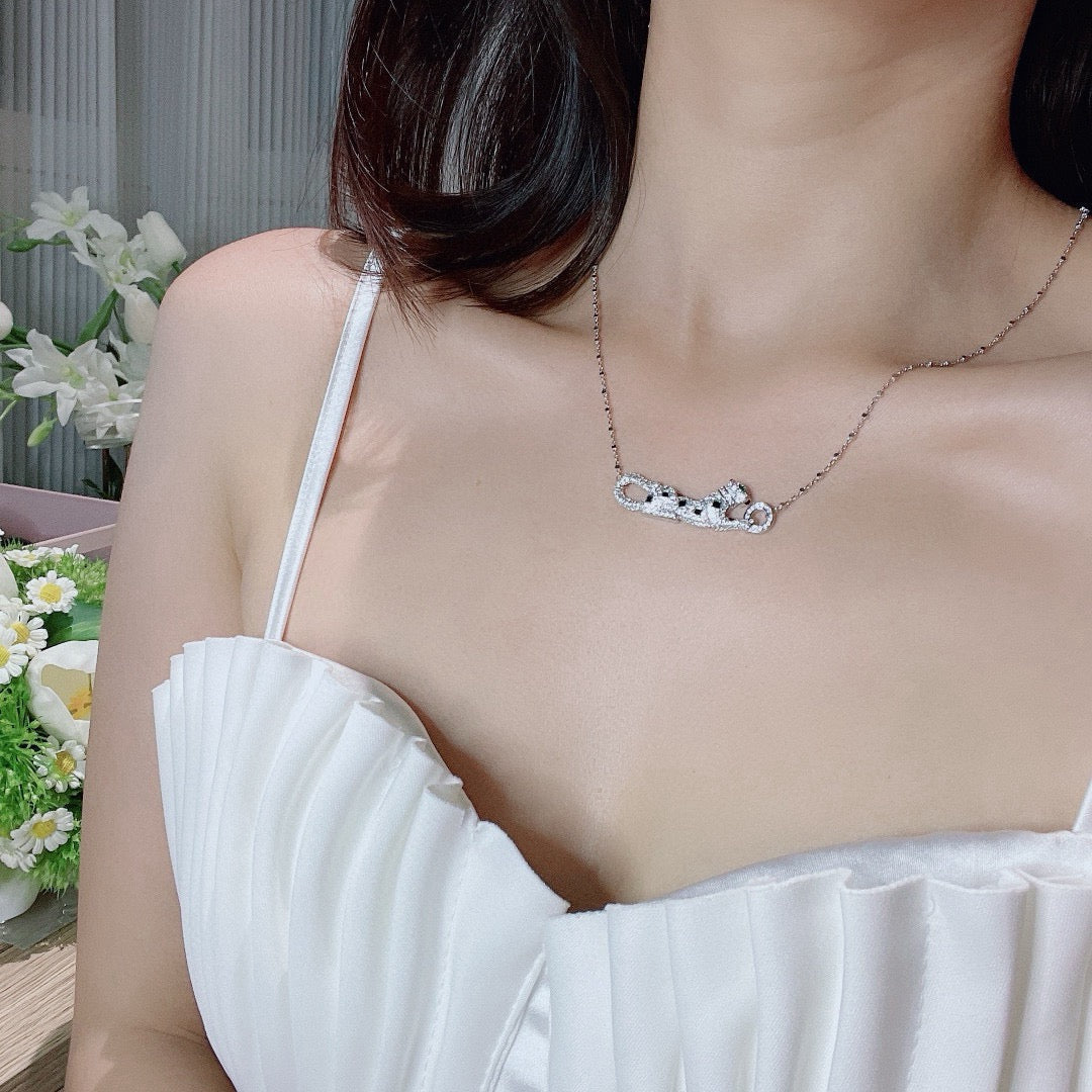 [Blue Tears Jewelry]PANTHERE PAVED DIAMOND NECKLACE
