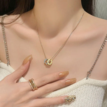 [Blue Tears Jewelry]LOVE 6 DIAMOND PENDANT NECKLACE