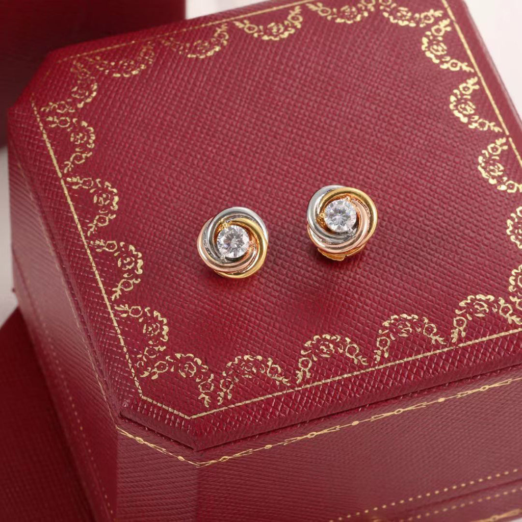 [Blue Tears Jewelry]TRINITY STUD DIAMOND EARRINGS