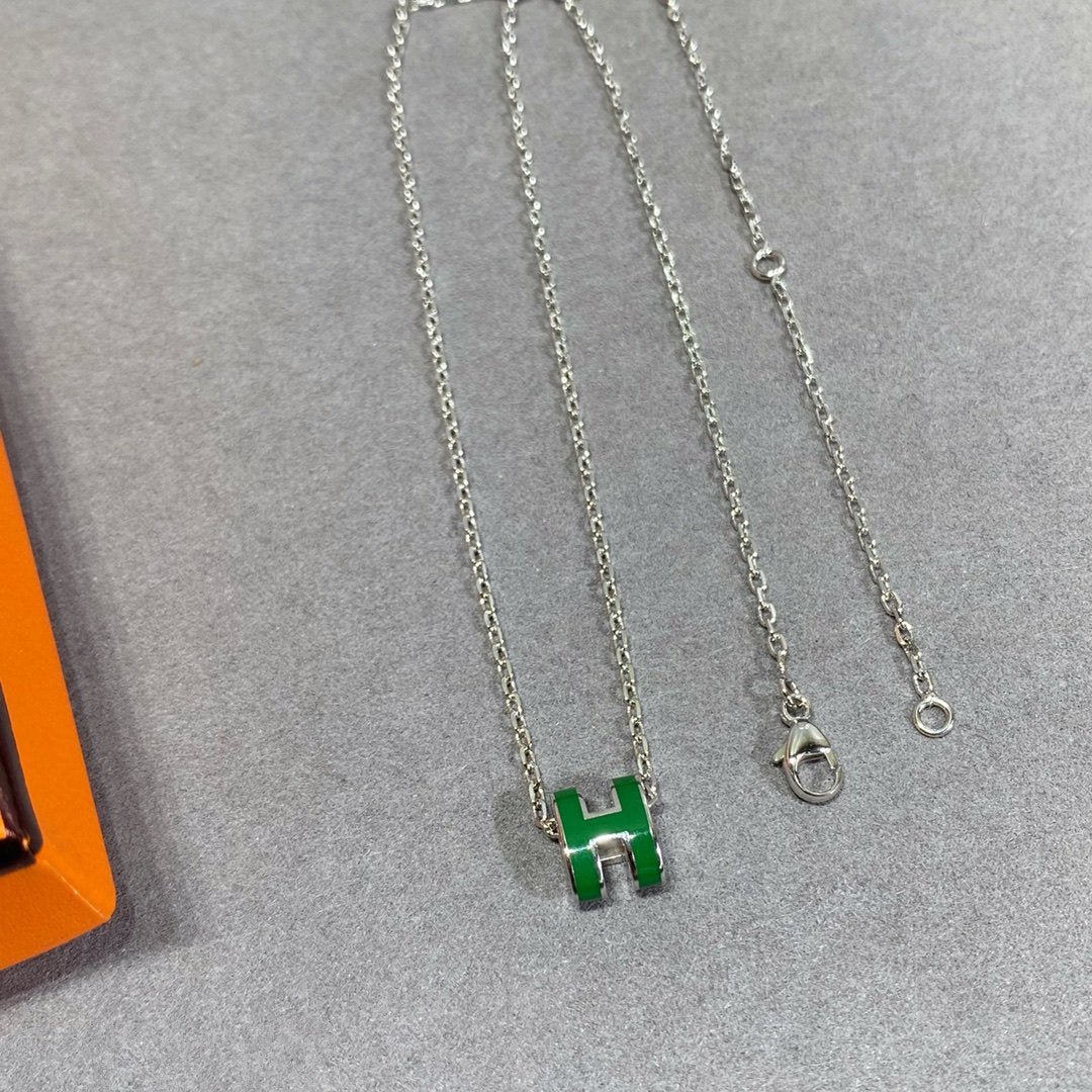 [BLAUE TRÄNEN]POP H GRÜNE HALSKETTE SILBER UND GOLD