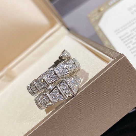 [BLUE TEARS]SERPENTI DOPPELRING SILBER MIT DIAMANTEN