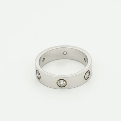 [BLAUE TRÄNEN]LIEBESRING 5,5 MM 6 DIAMANTEN SILBER