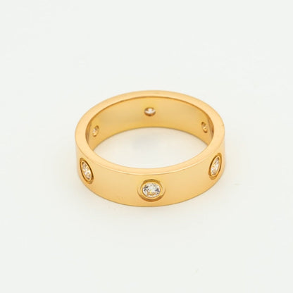 [BLAUE TRÄNEN] LIEBESRING 5,5 MM 6 DIAMANTEN ROTGOLD