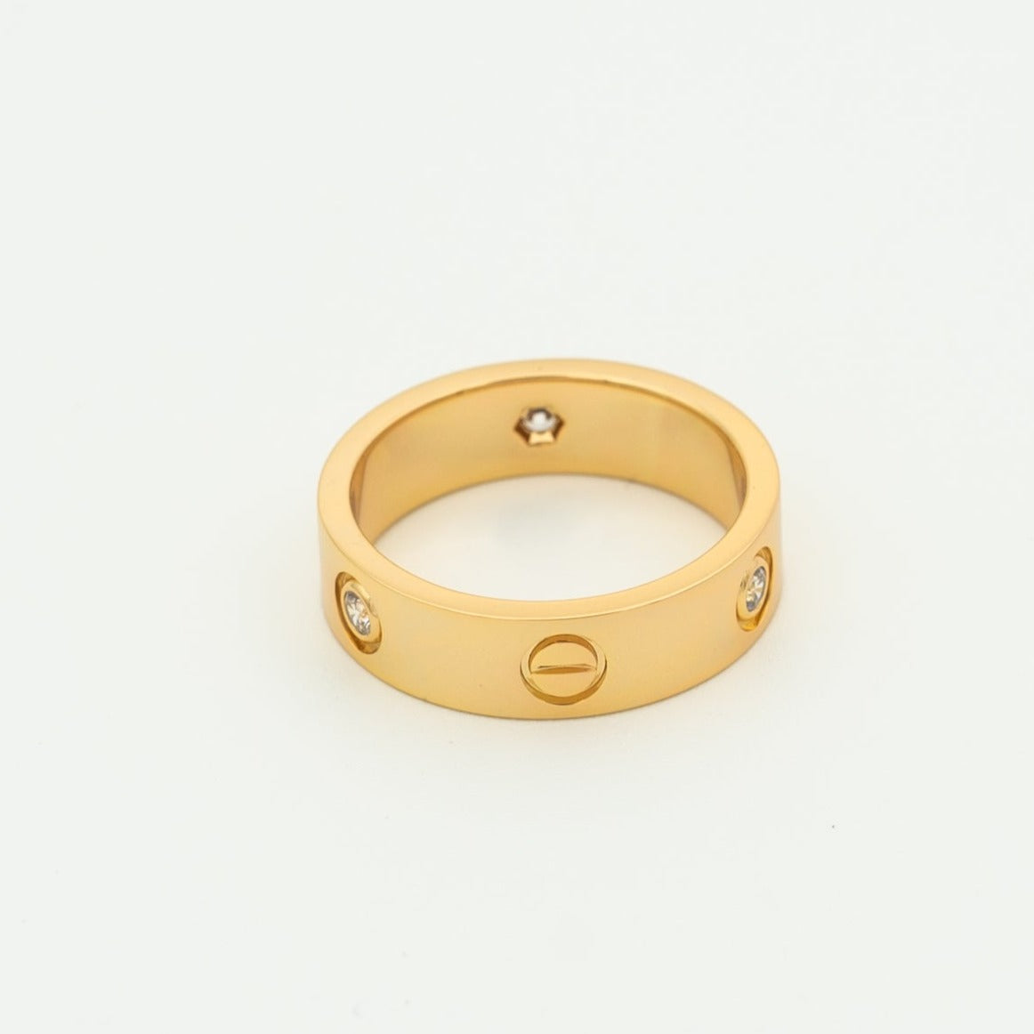 [BLAUE TRÄNEN] LIEBESRING 5,5 MM 3 DIAMANTEN ROTGOLD