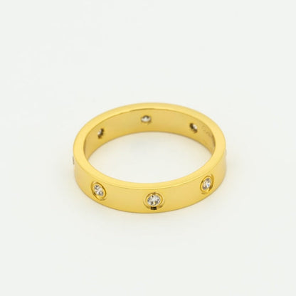 [BLAUE TRÄNEN] LIEBESRING 3,6 MM 8 DIAMANTEN