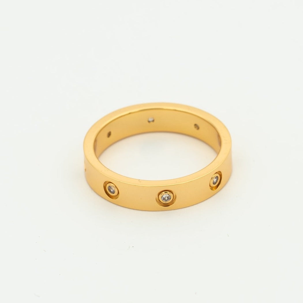 [BLAUE TRÄNEN] LIEBESRING 3,6 MM 8 DIAMANTEN