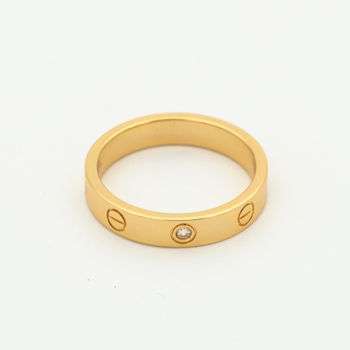 [BLAUE TRÄNEN]LIEBESRING 4MM 1 DIAMANT ROSGOLD