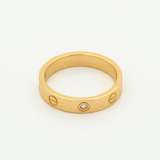 [BLAUE TRÄNEN]LIEBESRING 4MM 1 DIAMANT ROSGOLD