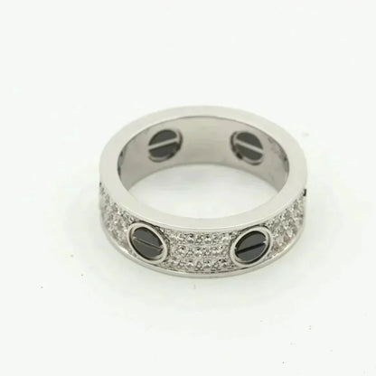 [Blaue Tränen] Liebesring 5,5 mm Diamanten gepflastert Keramik