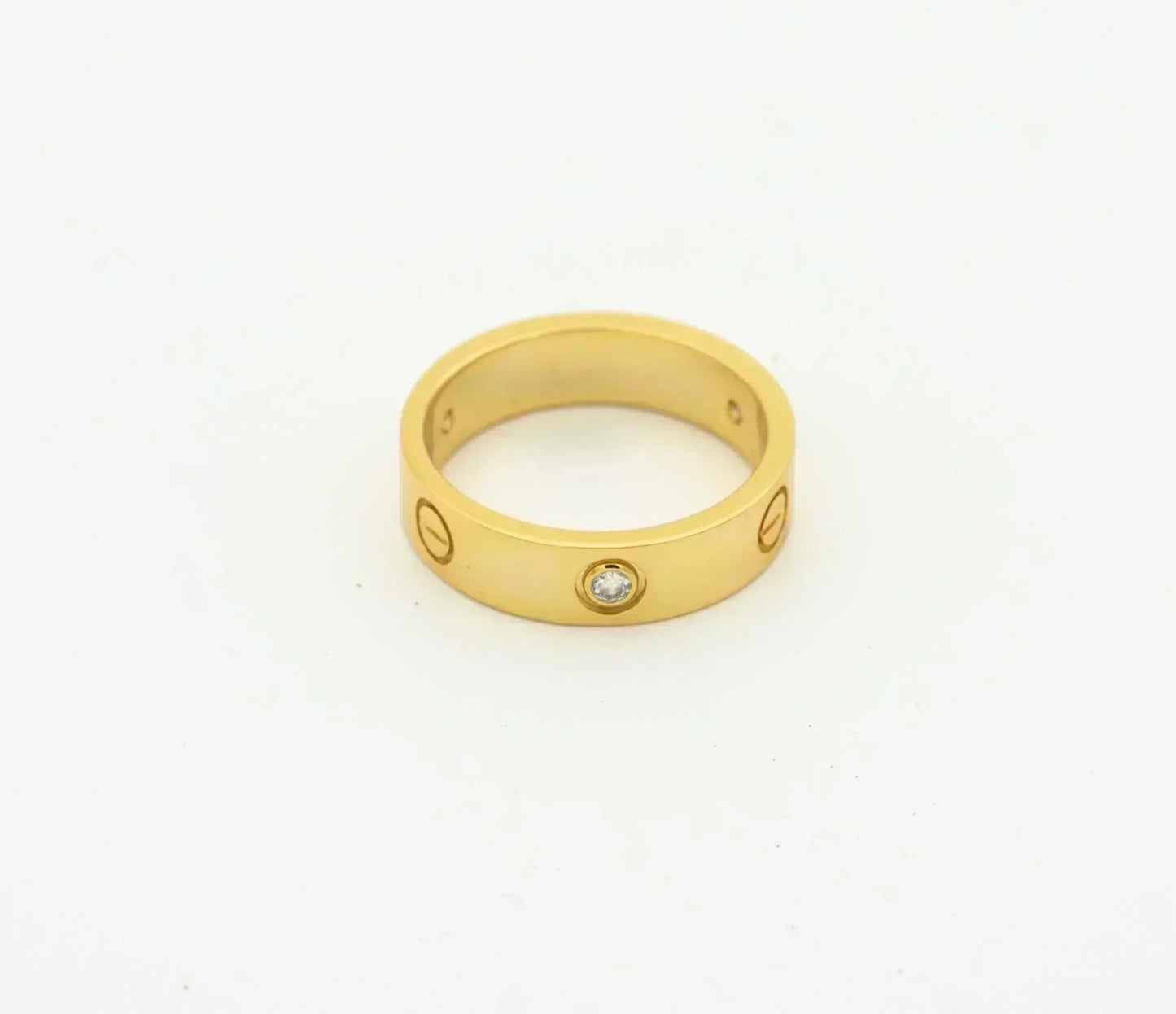 [BLAUE TRÄNEN]LIEBESRING 4MM 1 DIAMANT GOLD