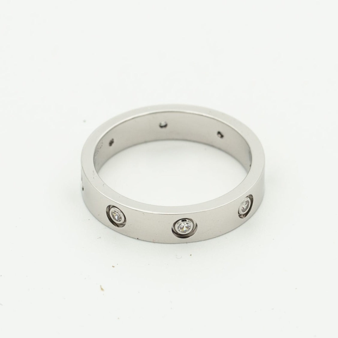 [BLAUE TRÄNEN] LIEBESRING 3,6 MM 8 DIAMANTEN