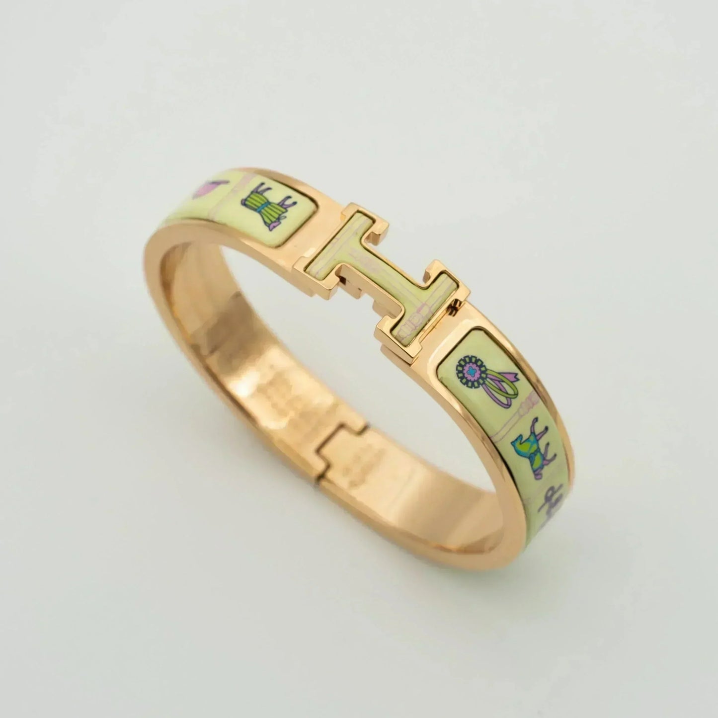 [BLUE TEARS]H ROSÉGOLD ARMBAND CREME KERAMIK