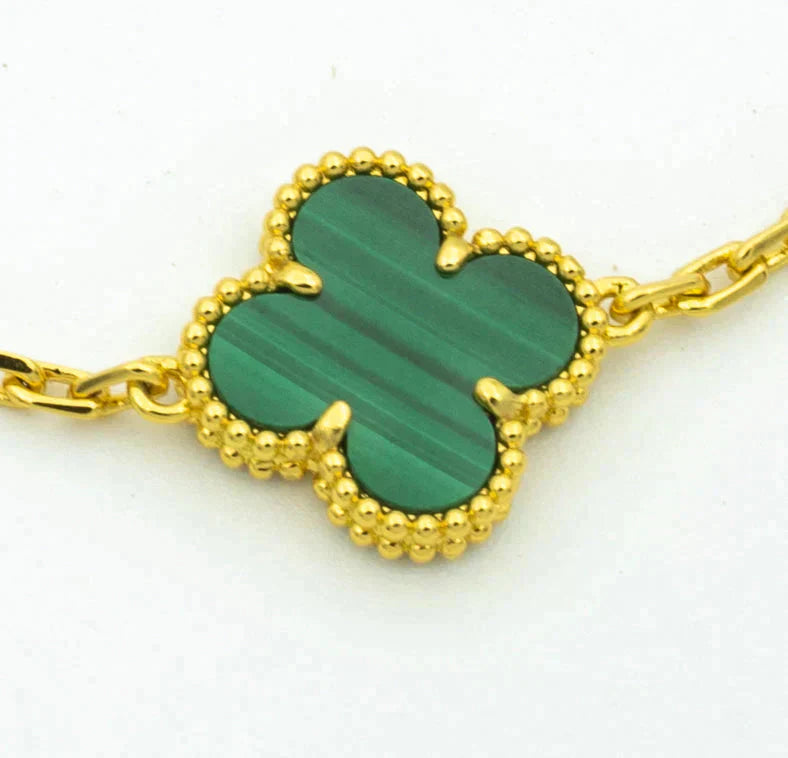 [BLUE TEARS] CLOVER 5 MOTIF MALACHITE BRACELET COLLECTION