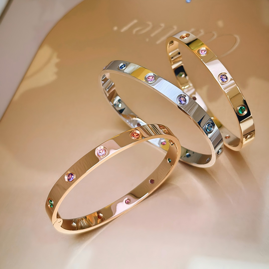 [Blue Tears Jewelry]2026 RAINBOW LOVE BRACELET 6.1MM  10 DIAMONDS