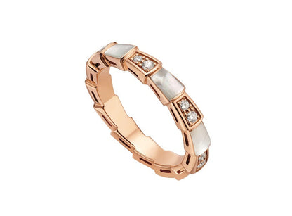 [BLAUE TRÄNEN]SERPENTI RING ROTGOLD DIAMANT MOP 3MM