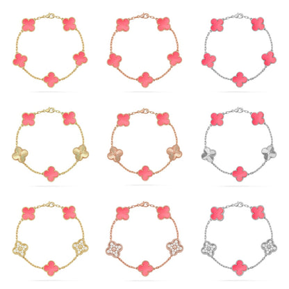 [BLUE TEARS]CLOVER WHITE PEARL MOP 5 MOTIF BRACELET COLLECTION