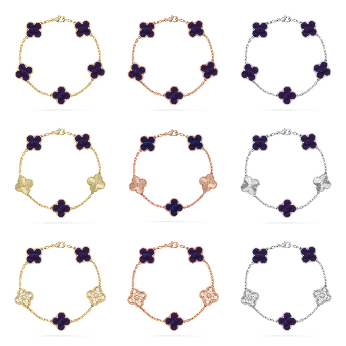 [BLUE TEARS]CLOVER 5 MOTIF PURPLE STRIPES BRACELET COLLECTION