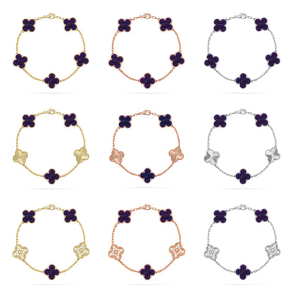 [BLUE TEARS]CLOVER WHITE PEARL MOP 5 MOTIF BRACELET COLLECTION