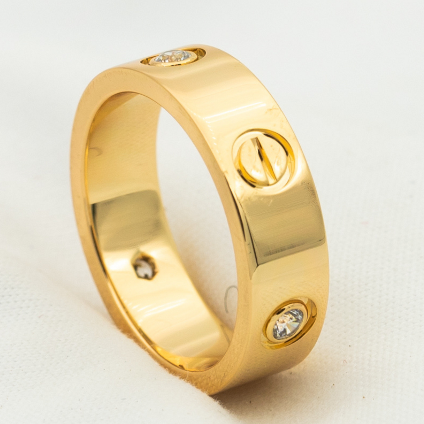 [BLAUE TRÄNEN] LIEBESRING 5,5 MM 3 DIAMANTEN ROTGOLD