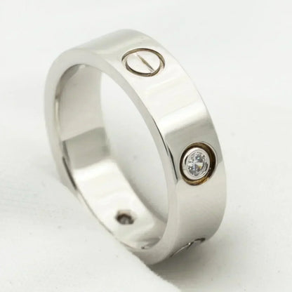 [BLAUE TRÄNEN]LIEBESRING 5,5MM 3 DIAMANTEN SILBER