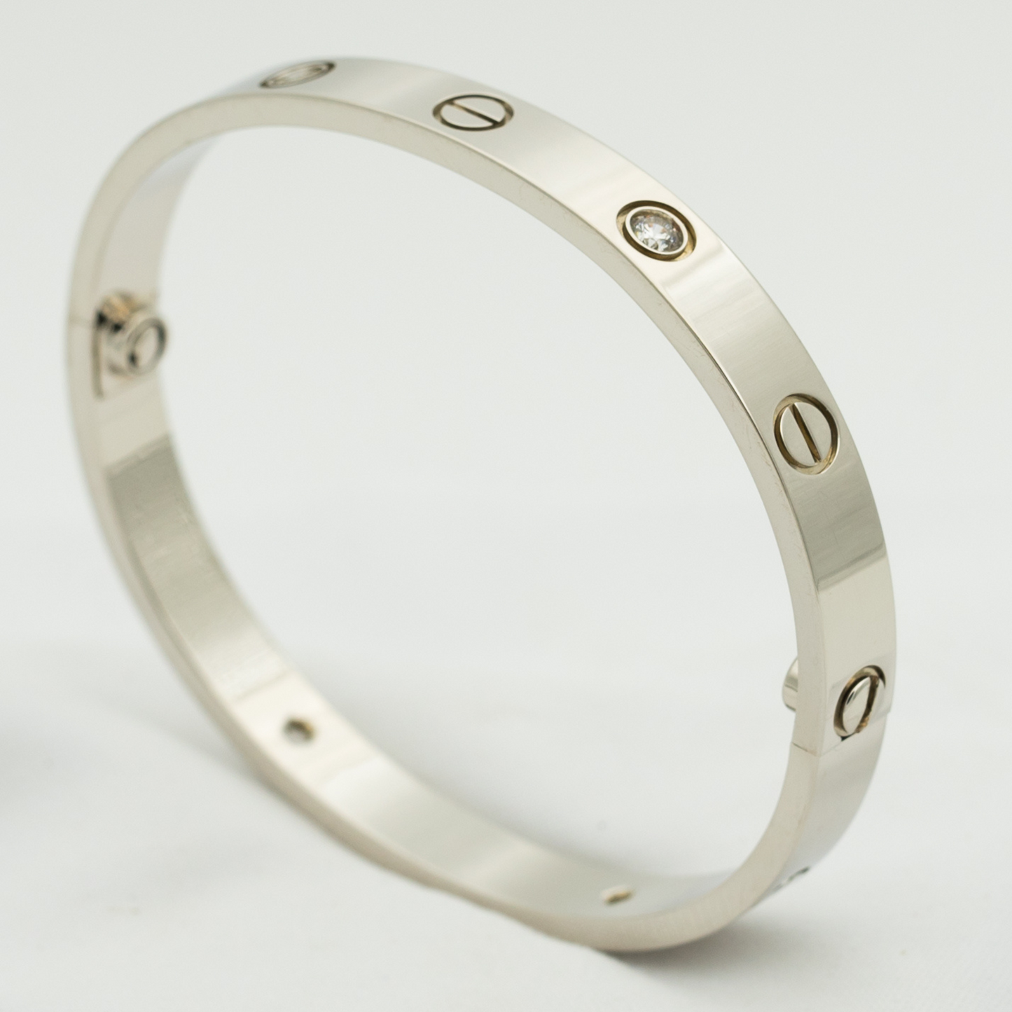 [BLAUE TRÄNEN]LIEBESARMBAND 6,1 MM 4 DIAMANTEN 