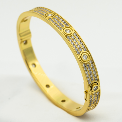 [BLAUE TRÄNEN] LIEBESARMBAND 6,1 MM DIAMANTENBESAMT MIT 10 GROSSEN DIAMANTEN