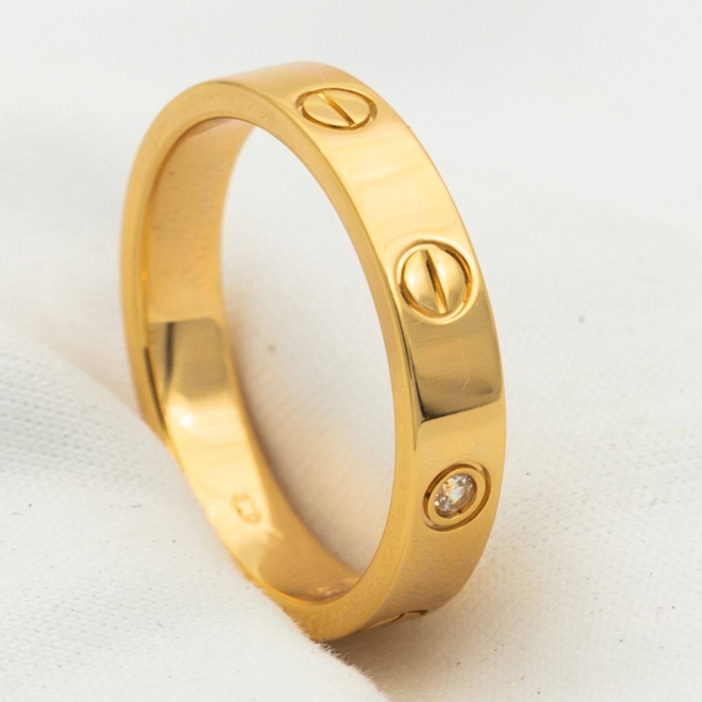 [BLAUE TRÄNEN]LIEBESRING 4MM 1 DIAMANT ROSGOLD
