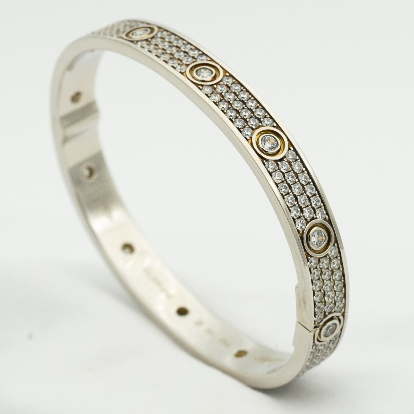 [BLAUE TRÄNEN] LIEBESARMBAND 6,1 MM DIAMANTENBESAMT MIT 10 GROSSEN DIAMANTEN