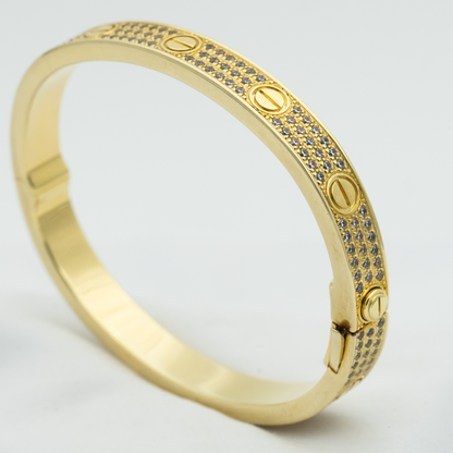 [BLAUE TRÄNEN] LIEBESARMBAND 6,1 MM MIT DIAMANTEN BESETZT 