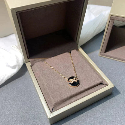 [BLAUE TRÄNEN]JEUX DE ROSE GOLD DIAMANT HALSKETTE