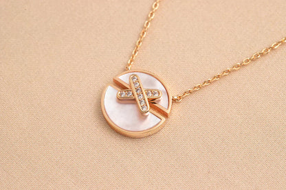 [BLAUE TRÄNEN]JEUX DE ROSE GOLD DIAMANT HALSKETTE
