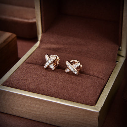 [BLAUE TRÄNEN]JEUX DE GOLD DIAMANT OHRRINGE