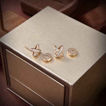 [BLAUE TRÄNEN]JEUX DE GOLD DIAMANT OHRRINGE